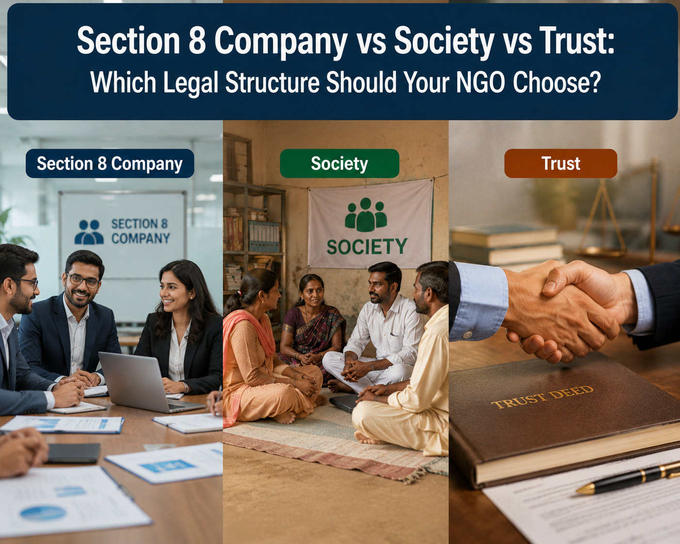 Section 8 Company Vs Society Vs Trust: Which Legal Structure Should Your NGO Choose?